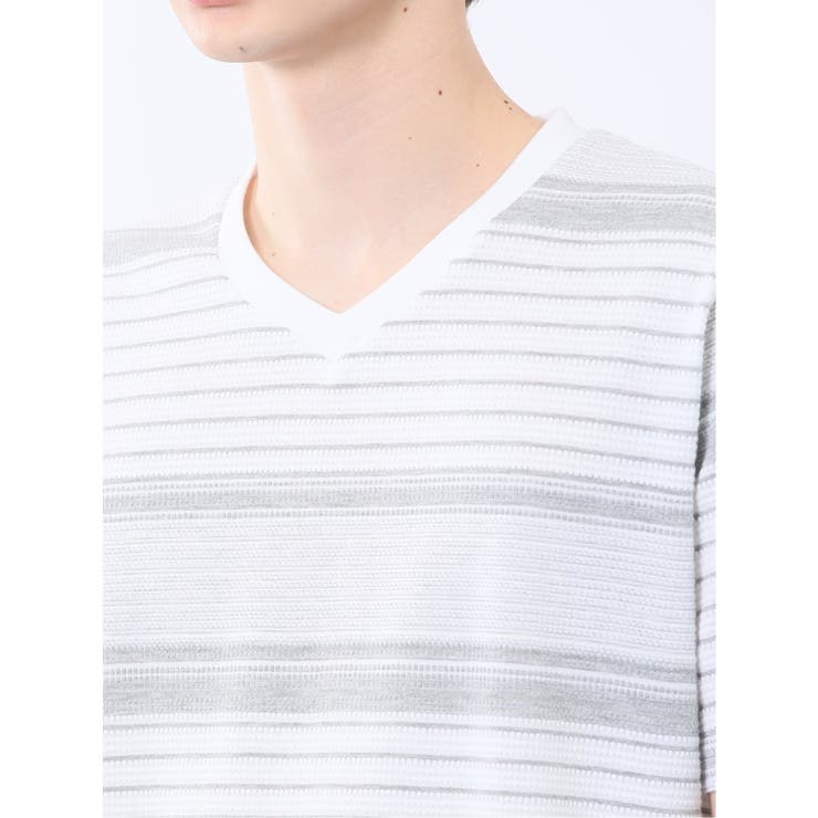 ポップコーンボーダー Vネック半袖Tシャツ | TAKA-Q MEN | 詳細画像9 