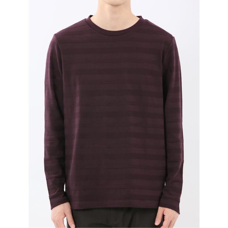 リンクスボーダージャガード クルーネック長袖Tシャツ | TAKA-Q MEN | 詳細画像6 