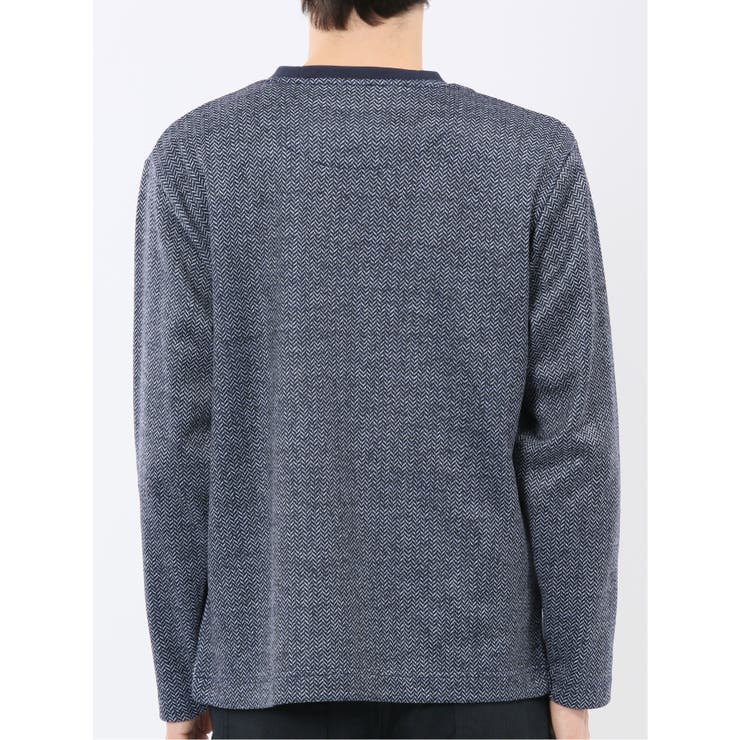 裏起毛ヘリンボン 浅Vネック長袖Tシャツ | TAKA-Q MEN | 詳細画像8 