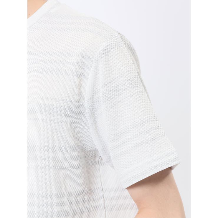 メッシュボーダー クルーネック半袖Tシャツ | TAKA-Q MEN | 詳細画像10 
