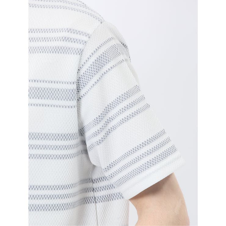 メッシュボーダー クルーネック半袖Tシャツ | TAKA-Q MEN | 詳細画像22 