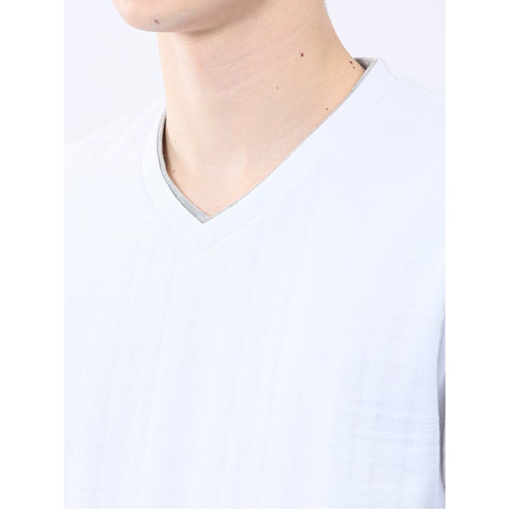 シャドーチェック Vネック半袖Tシャツ | TAKA-Q MEN | 詳細画像9 