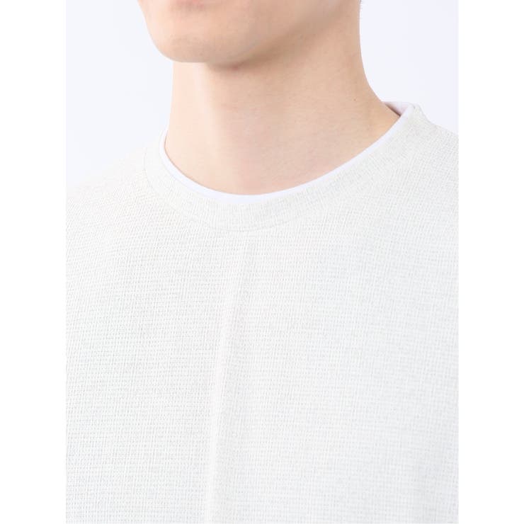 メッシュ かすれプリント クルーネック半袖Tシャツ | TAKA-Q MEN | 詳細画像21 