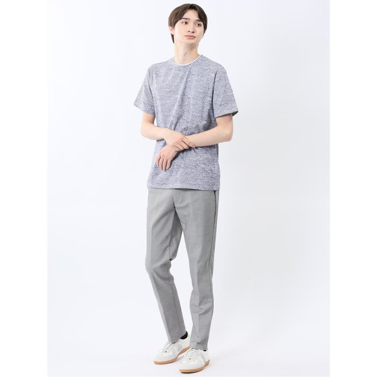 メッシュ かすれプリント クルーネック半袖Tシャツ | TAKA-Q MEN | 詳細画像5 