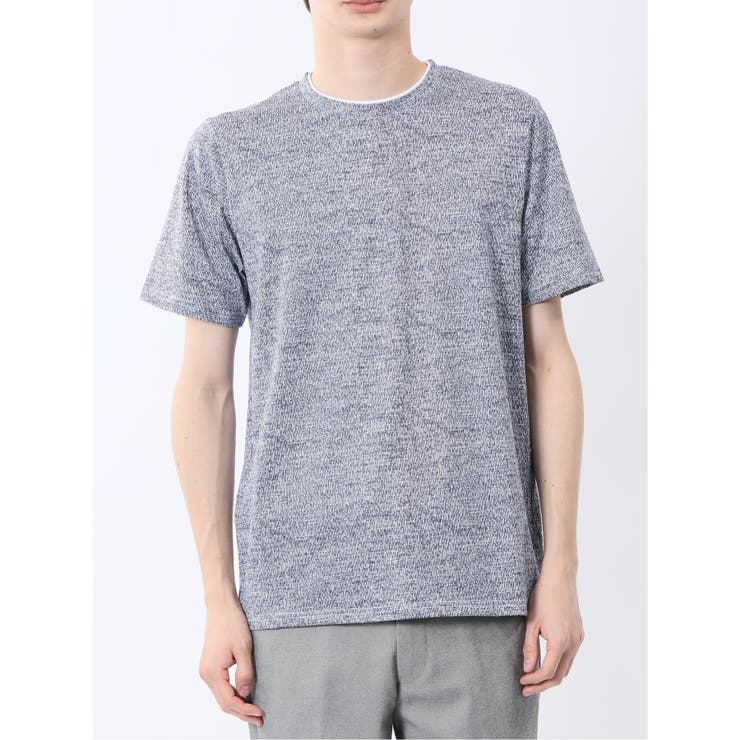 メッシュ かすれプリント クルーネック半袖Tシャツ | TAKA-Q MEN | 詳細画像6 