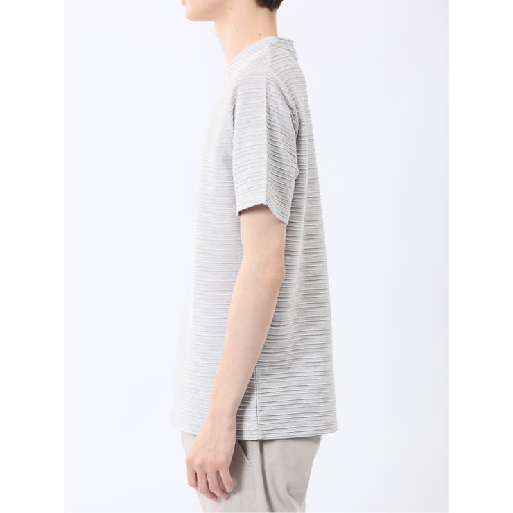 ピンタックボーダー クルーネック半袖Tシャツ | TAKA-Q MEN | 詳細画像19 