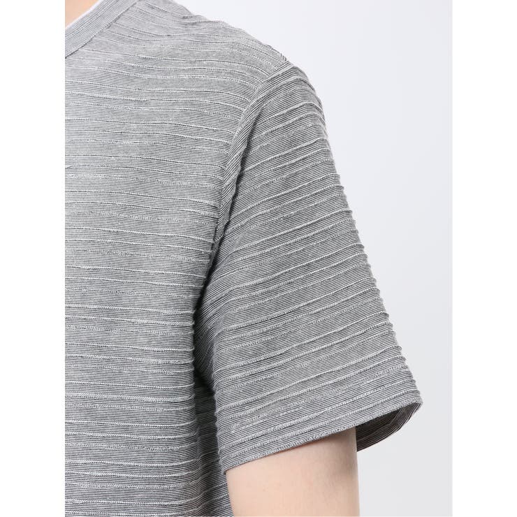 ピンタックボーダー クルーネック半袖Tシャツ | TAKA-Q MEN | 詳細画像34 