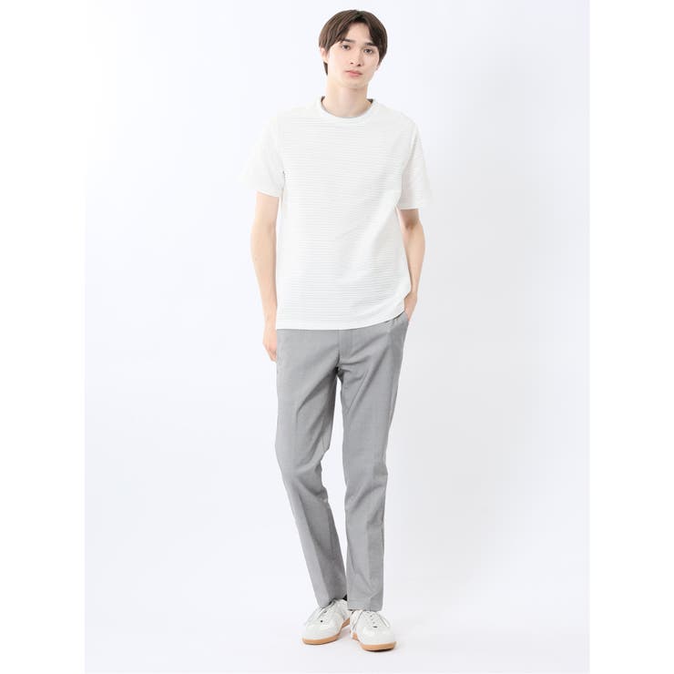 ピンタックボーダー クルーネック半袖Tシャツ | TAKA-Q MEN | 詳細画像5 