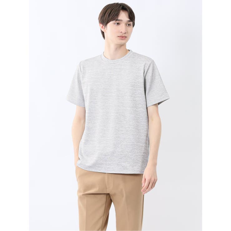 ハイストレッチ メランジ クルーネック半袖Tシャツ | TAKA-Q MEN | 詳細画像1 