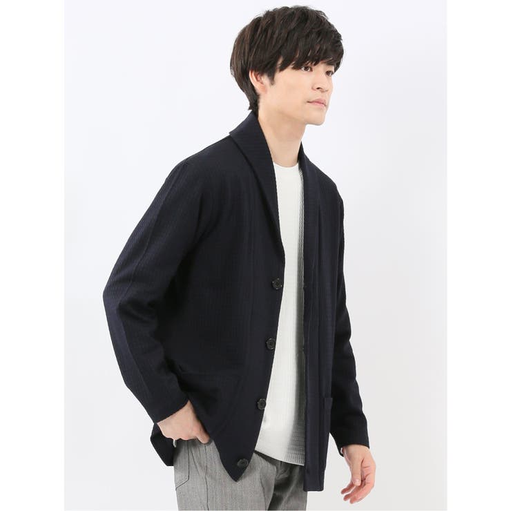 千鳥ジャガード ショールカーディガン | TAKA-Q MEN | 詳細画像13 