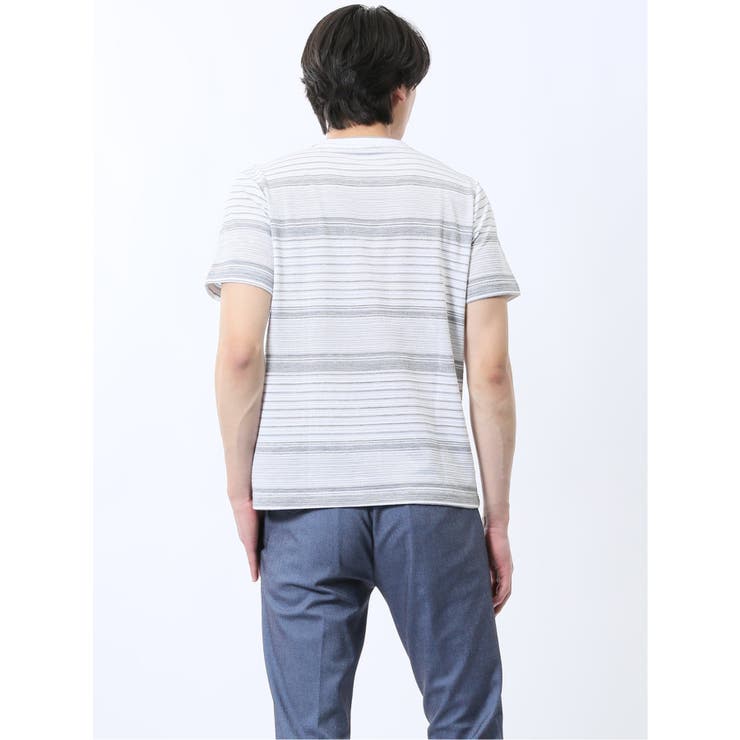ポップコーンボーダー クルーネック半袖Tシャツ | TAKA-Q MEN | 詳細画像3 