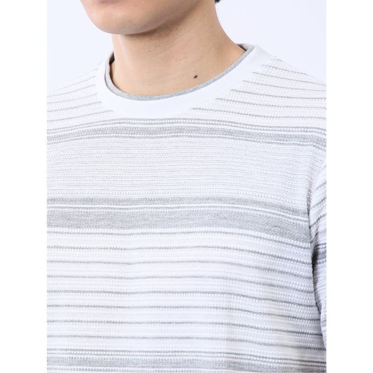 ポップコーンボーダー クルーネック半袖Tシャツ | TAKA-Q MEN | 詳細画像9 