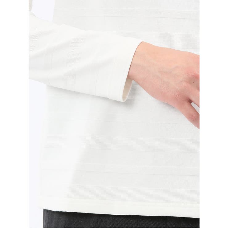 リンクスボーダージャガード クルーネック長袖Tシャツ | TAKA-Q MEN | 詳細画像10 