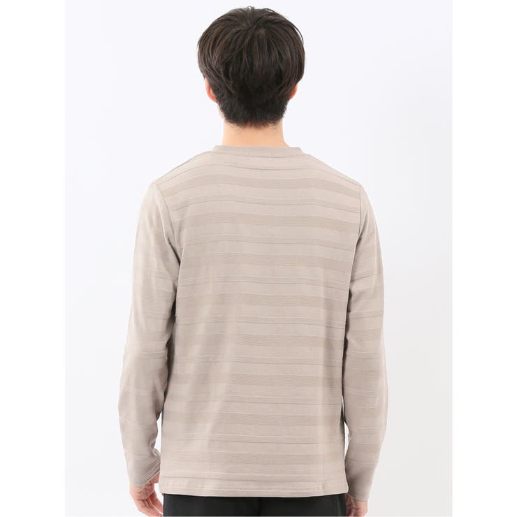 リンクスボーダージャガード クルーネック長袖Tシャツ | TAKA-Q MEN | 詳細画像12 