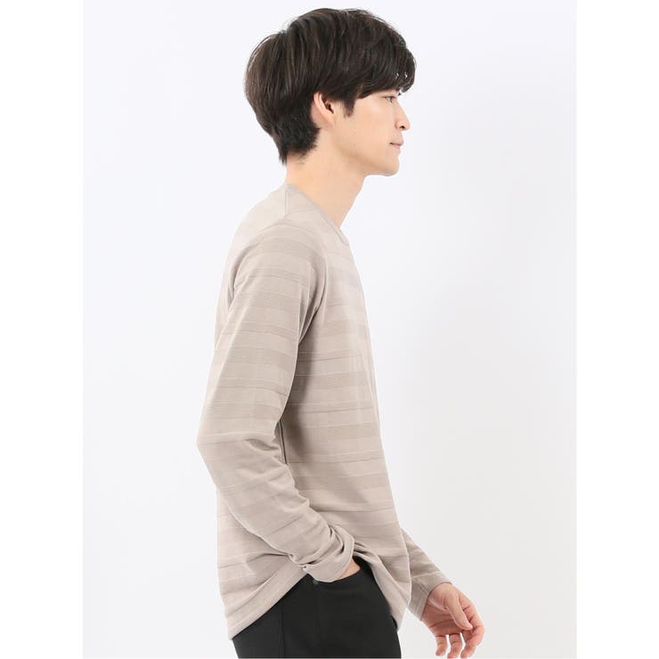リンクスボーダージャガード クルーネック長袖Tシャツ | TAKA-Q MEN | 詳細画像13 