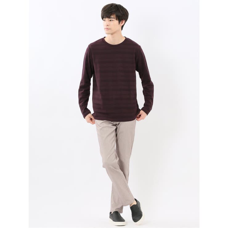 リンクスボーダージャガード クルーネック長袖Tシャツ | TAKA-Q MEN | 詳細画像23 