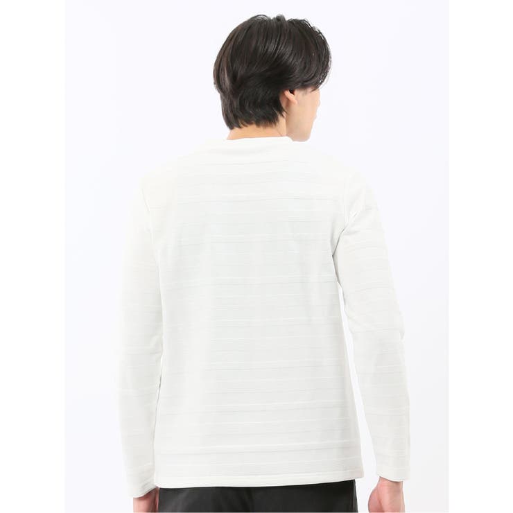 リンクスボーダージャガード クルーネック長袖Tシャツ | TAKA-Q MEN | 詳細画像3 