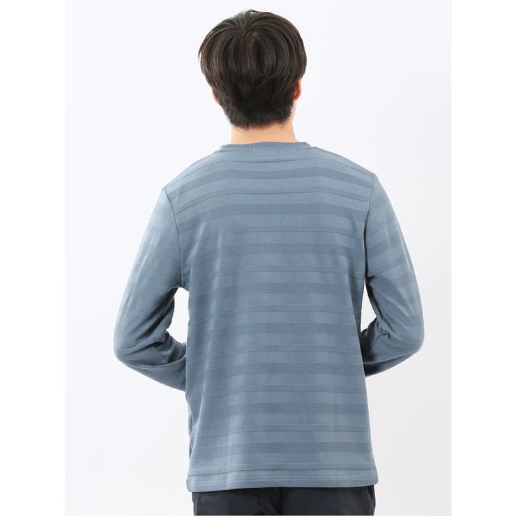 リンクスボーダージャガード クルーネック長袖Tシャツ | TAKA-Q MEN | 詳細画像30 