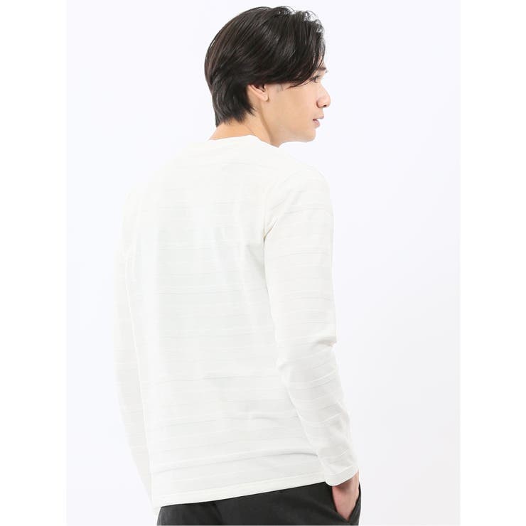 リンクスボーダージャガード クルーネック長袖Tシャツ | TAKA-Q MEN | 詳細画像4 