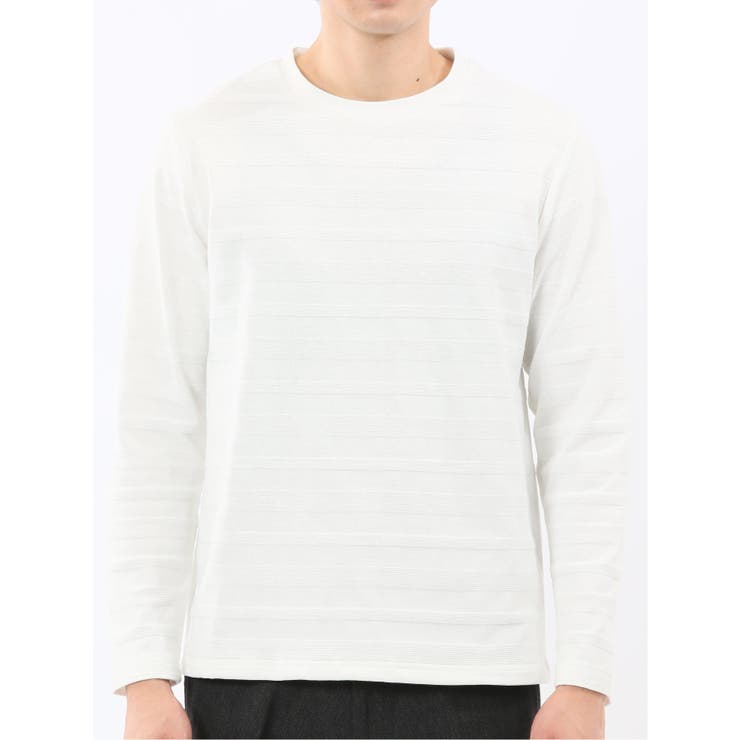 リンクスボーダージャガード クルーネック長袖Tシャツ | TAKA-Q MEN | 詳細画像6 