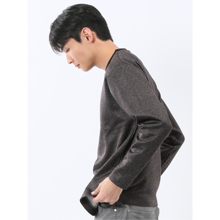 裏起毛ツイル クルーネック長袖Tシャツ | TAKA-Q MEN | 詳細画像2 