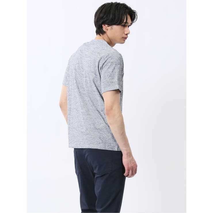 メッシュ かすれプリント Vネック半袖Tシャツ | TAKA-Q MEN | 詳細画像14 