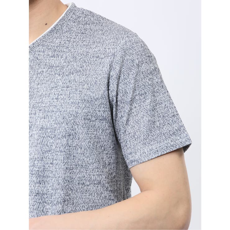 メッシュ かすれプリント Vネック半袖Tシャツ | TAKA-Q MEN | 詳細画像20 