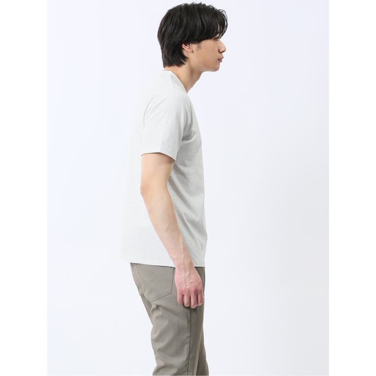 メッシュ かすれプリント Vネック半袖Tシャツ | TAKA-Q MEN | 詳細画像4 