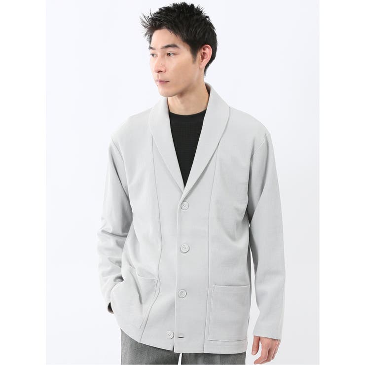 綿混鹿の子 ショールカーディガン | TAKA-Q MEN | 詳細画像1 