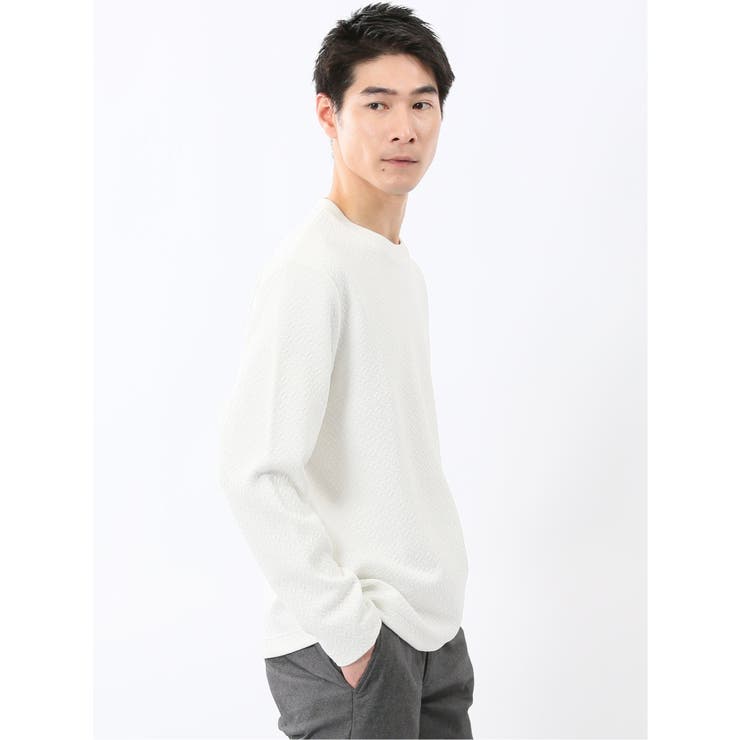 ジオメトリックジャガード クルーネック長袖Tシャツ | TAKA-Q MEN | 詳細画像4 