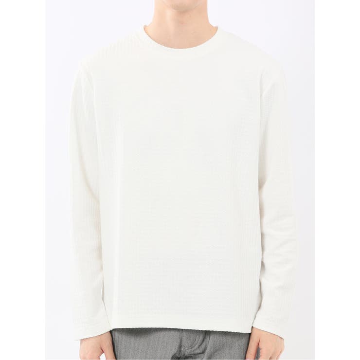 千鳥ジャガード クルーネック長袖Tシャツ | TAKA-Q MEN | 詳細画像6 