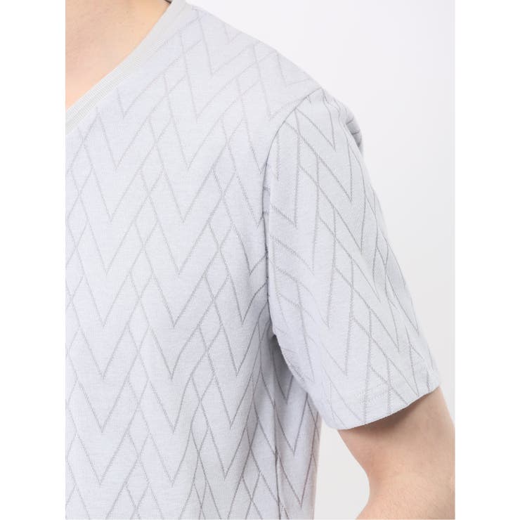 プレーティングジャガード Vネック半袖Tシャツ | TAKA-Q MEN | 詳細画像10 