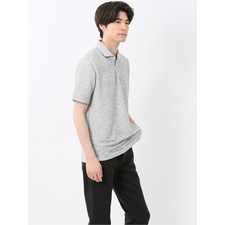 杢リップル カッタウェイ半袖ポロシャツ | TAKA-Q MEN | 詳細画像14 