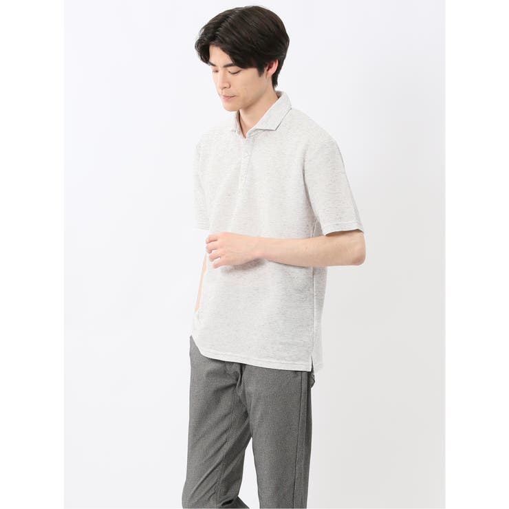 杢リップル カッタウェイ半袖ポロシャツ | TAKA-Q MEN | 詳細画像2 
