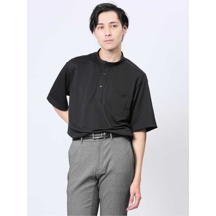 Biz クールパス バンドカラー半袖 ビズポロ[品番：TKQJ0022309