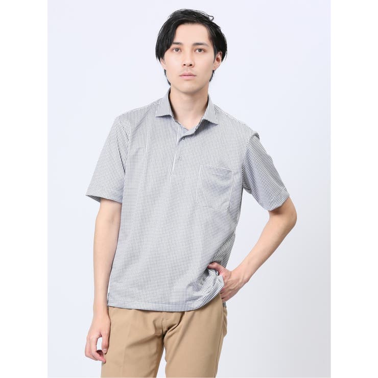 01白 | Biz クールパス カッタウェイ半袖 ビズポロ | TAKA-Q MEN