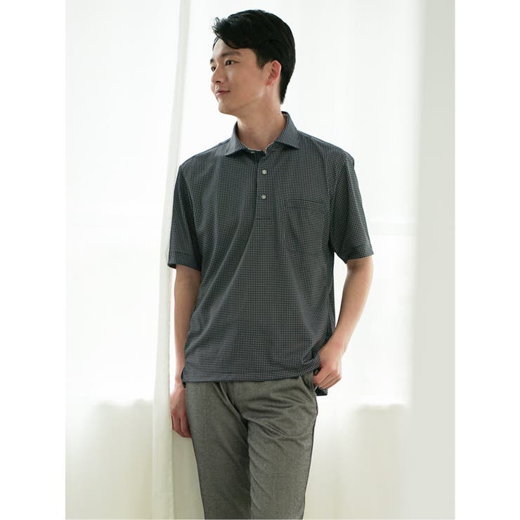 05黒 | Biz クールパス カッタウェイ半袖 ビズポロ | TAKA-Q MEN