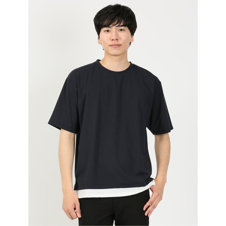 06グレー | kaule 裾フェイクレイヤード クルーネック半袖Ｔシャツ | TAKA-Q MEN