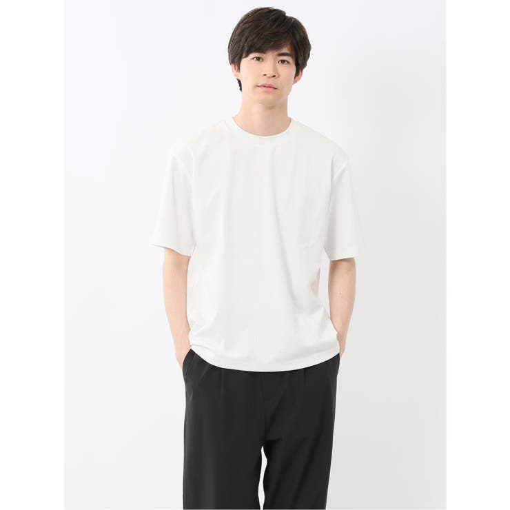 ノータベネ/NOTABENE ジャガードチェック クルーネック半袖Tシャツ | TAKA-Q MEN | 詳細画像1 