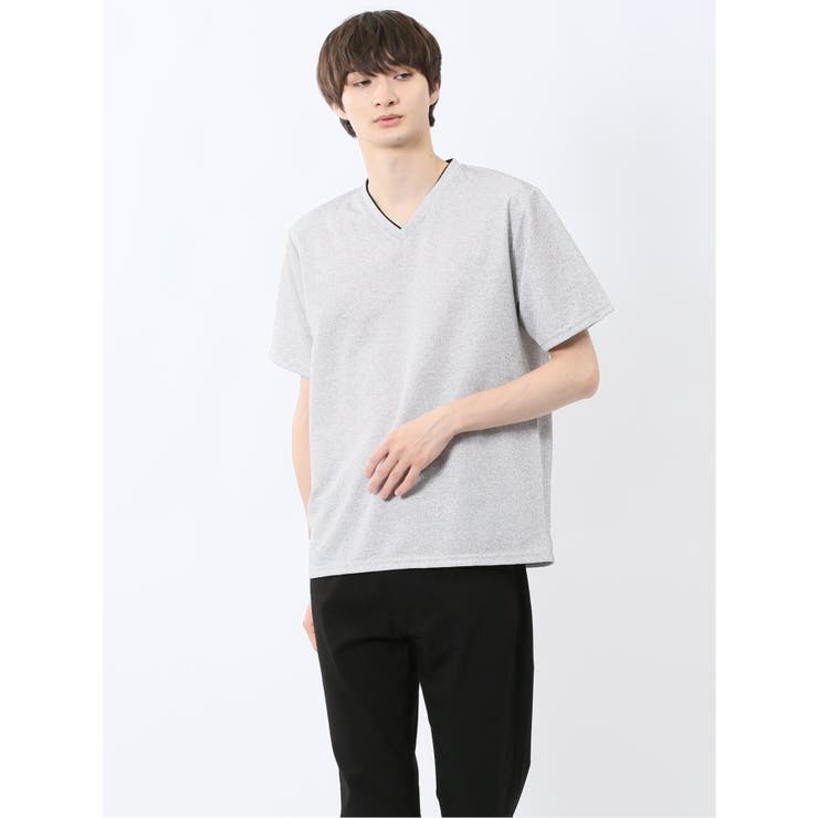 ノータベネ/NOTABENE メッシュドビー Vネック半袖Tシャツ | TAKA-Q MEN | 詳細画像1 