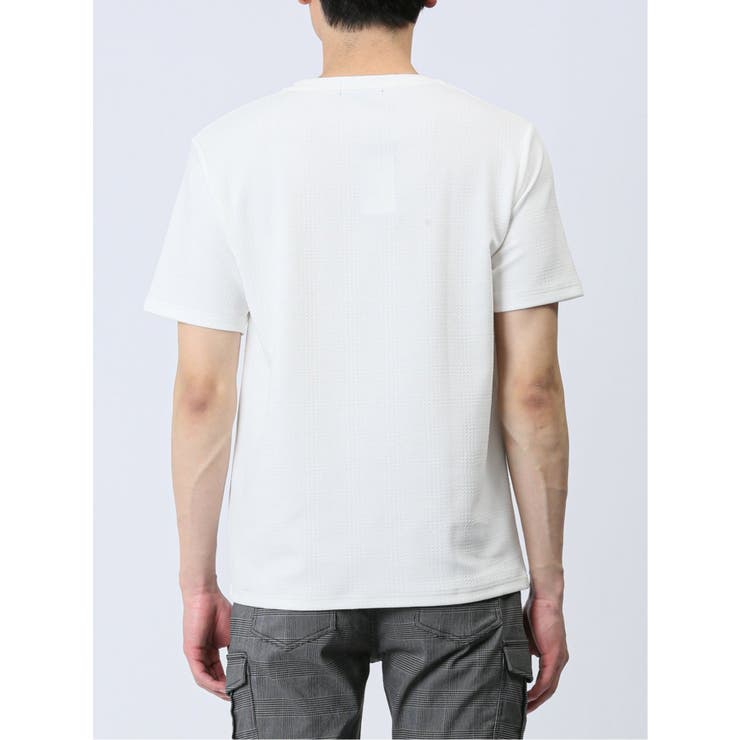 ふくれチェック クルーネック半袖Ｔシャツ | TAKA-Q MEN | 詳細画像7 