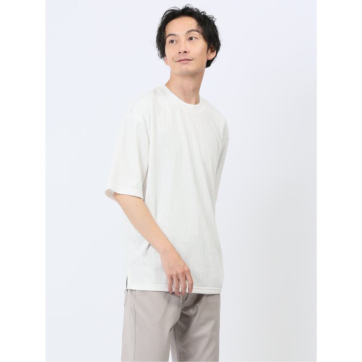 ケーブルジャガード クルーネック半袖Tシャツ | TAKA-Q MEN | 詳細画像12 