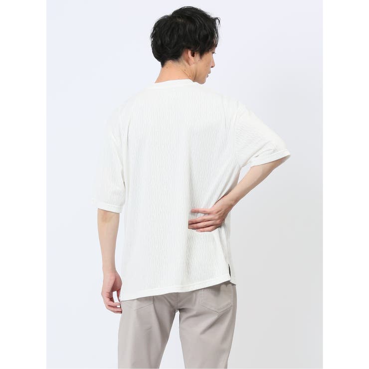 ケーブルジャガード クルーネック半袖Tシャツ | TAKA-Q MEN | 詳細画像13 