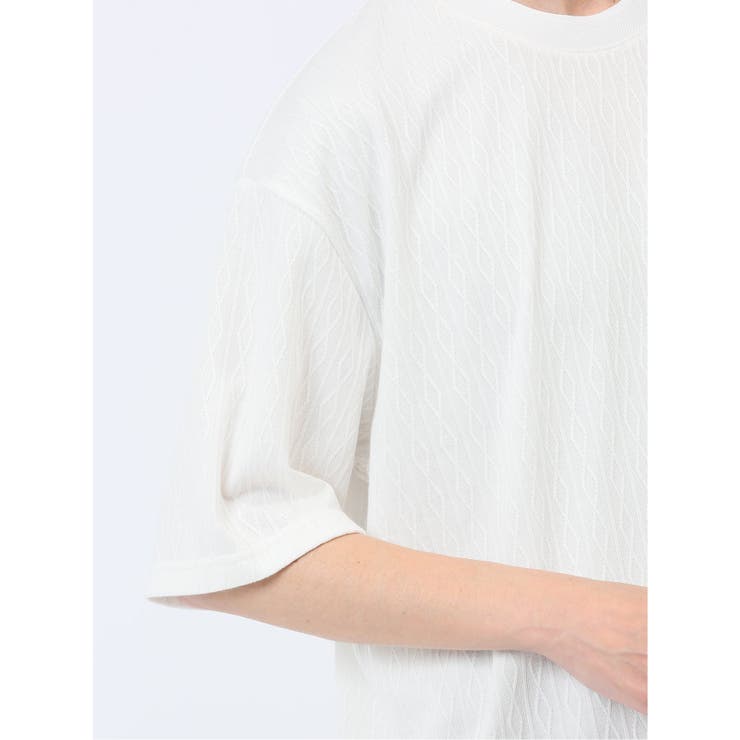 ケーブルジャガード クルーネック半袖Tシャツ | TAKA-Q MEN | 詳細画像19 