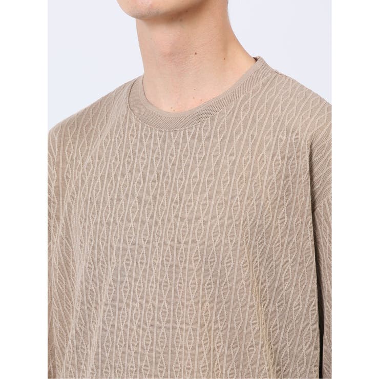 ケーブルジャガード クルーネック半袖Tシャツ | TAKA-Q MEN | 詳細画像28 