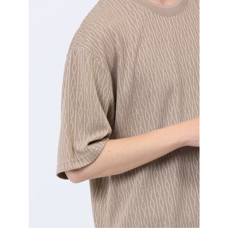 ケーブルジャガード クルーネック半袖Tシャツ | TAKA-Q MEN | 詳細画像29 