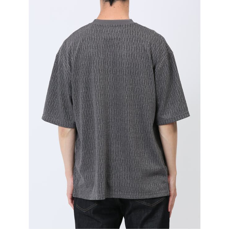 ケーブルジャガード クルーネック半袖Tシャツ | TAKA-Q MEN | 詳細画像8 