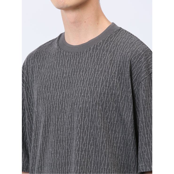 ケーブルジャガード クルーネック半袖Tシャツ | TAKA-Q MEN | 詳細画像9 