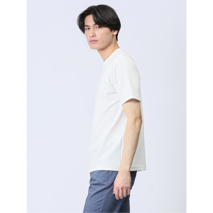 ふくれチェック クルーネック半袖Ｔシャツ | TAKA-Q MEN | 詳細画像2 