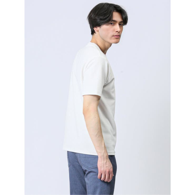 ふくれチェック クルーネック半袖Ｔシャツ | TAKA-Q MEN | 詳細画像4 